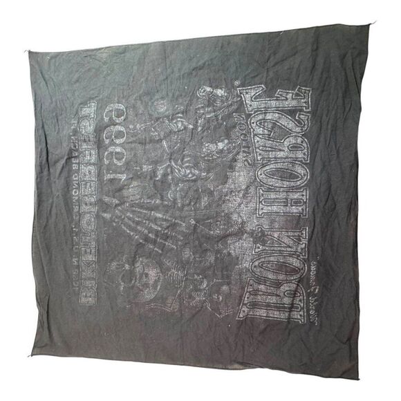 Vintage 1999 Iron Horse Saloon Biketoberfest Bandana Biker Skeleton Pumpkin - Picture 7 of 7